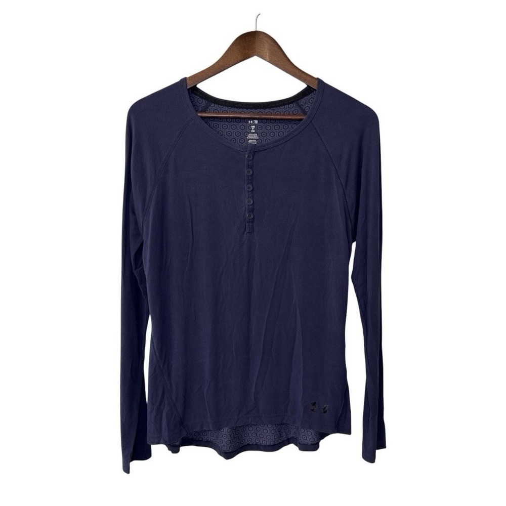 Under Armour Athlete Recovery Sleepwear Henley Shirt men's small blue Tom Brady